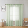 Lecloud Light Green Sheer Curtains 72 Inches Long 2 Panels, Soft Voile Light by Lecloud