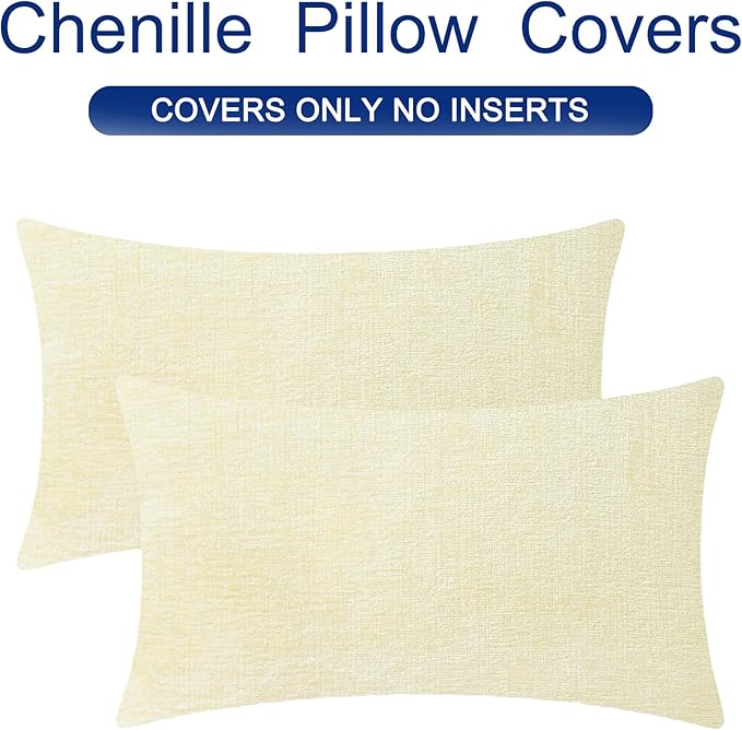 CaliTime Throw Pillow Covers Decorative 16 X 26 Inches Pack of 2 Cozy Chenille - Image 6