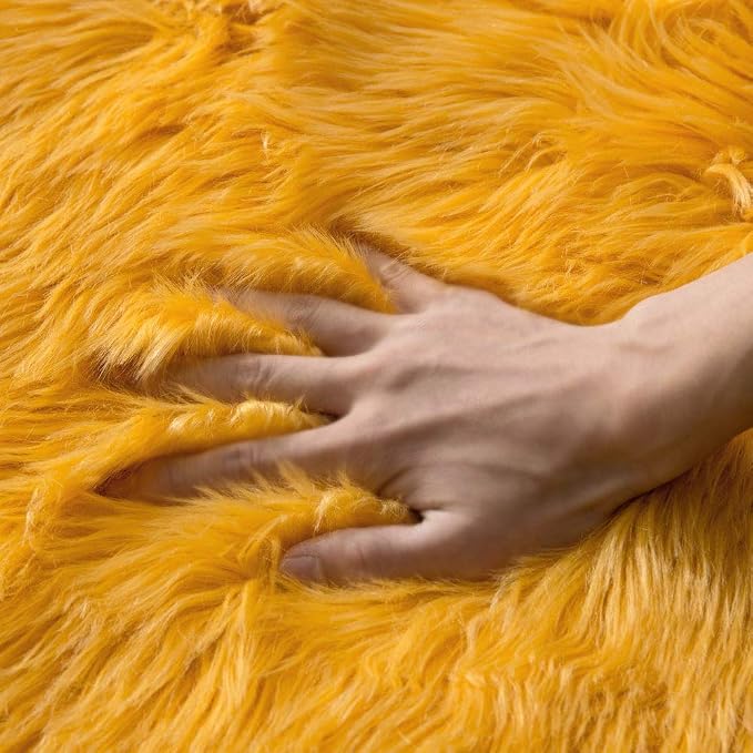 MIULEE Luxury Super Soft Fluffy Area Rug Faux Fur Sheepskin Rug Decorative - Image 3
