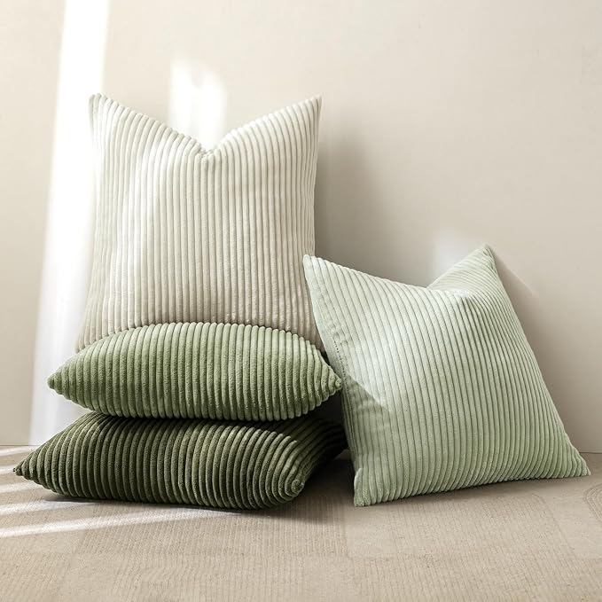 MIULEE Decorative Throw Pillow Covers Set of 4 Summer Light Green Gradient - Image 4