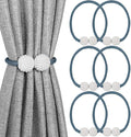 Melaluxe 6 Pack Magnetic Curtain Tiebacks, Decorative Curtain Holdbacks by Melaluxe