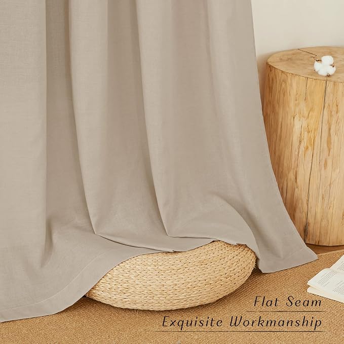 NICETOWN Thick polyester and linen Curtains 96 inch Long, Grommet Semi Sheer - Image 7