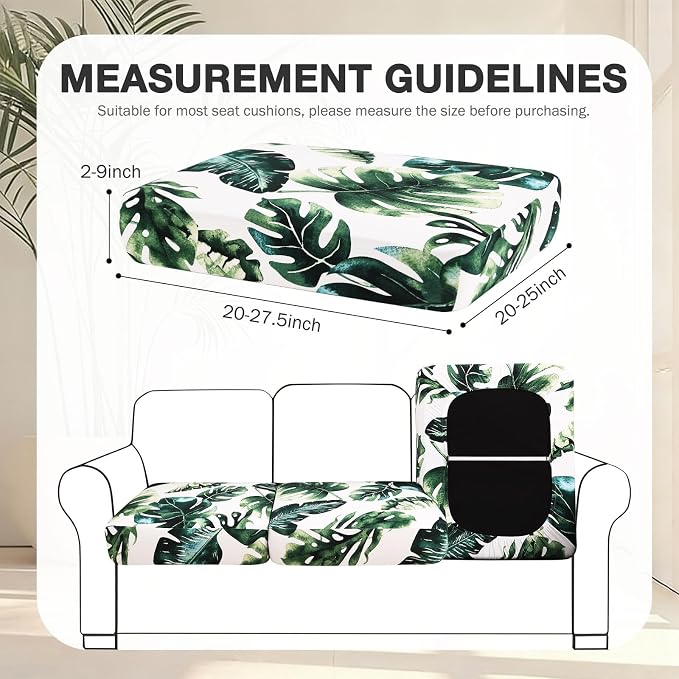 hyha 4Pcs Patio Cushion Covers, Stretch Outdoor Couch Cushion Covers, Washable - Image 2
