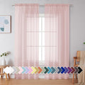 Simplebrand Blush Sheer Curtains 84 Inches Long, Light Filtering Rod Pocket by Simplebrand