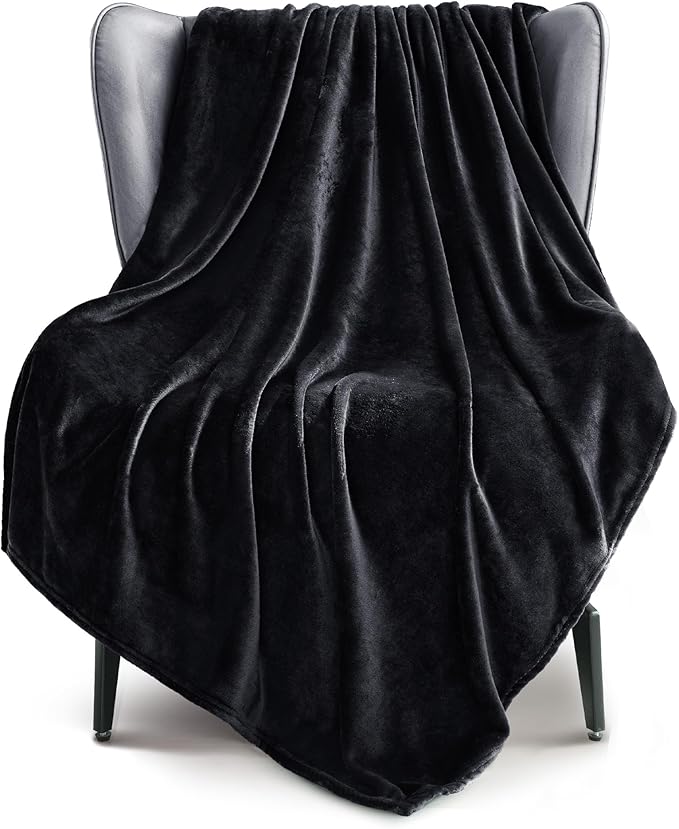 Exclusivo Mezcla Fleece Black Throw Blanket by ExclusivoMezcla