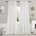 Extra Long Off White Curtain 108 inches Long 2 Panels Set by Nanspring