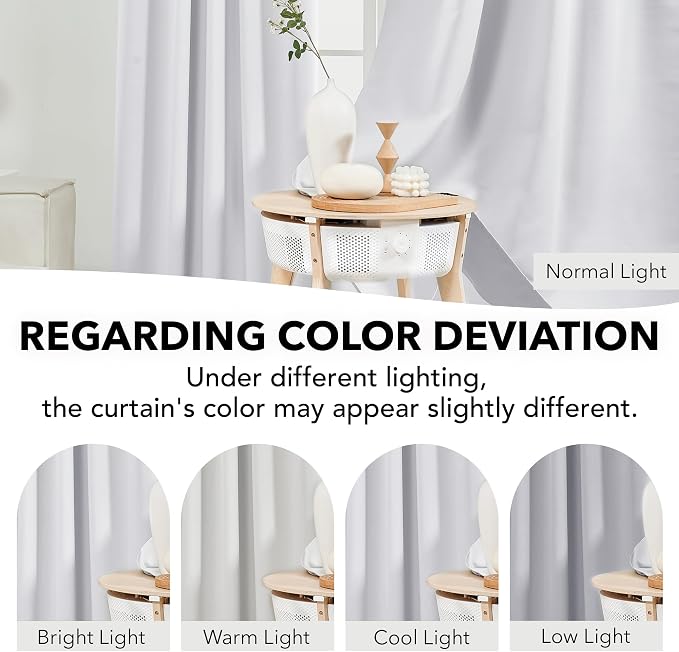 Deconovo Blackout Curtains, Thermal Insulated, W42 x L63 2 Panels, Back Tab - Image 3