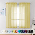 Chyhomenyc Mustard Yellow Sheer Curtains 54 Inches Long, Light Filtering Window by Chyhomenyc