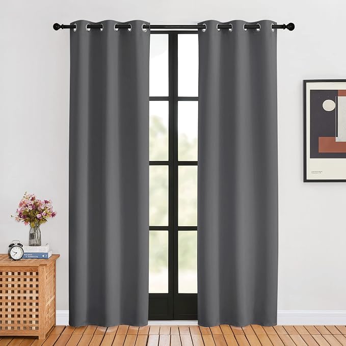 NICETOWN Blackout Window Curtains 80 inch Long, 2 Panels, 34 inch, Grommet Top by NICETOWN