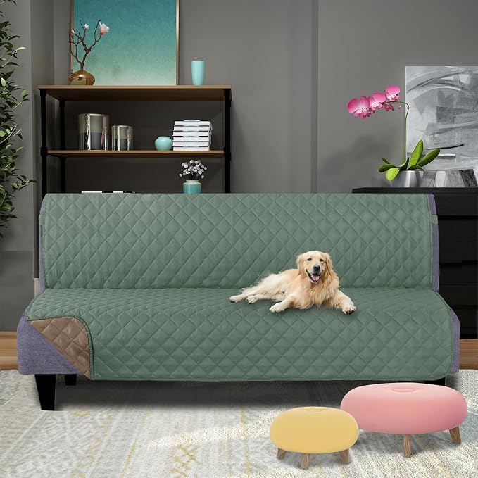 U-NICE HOME Futon Sofa Covers Reversible Sofa Slipcover Armless Cover Furniture - Image 2