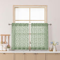 Chyhomenyc Sage Green Sheer Curtains 30 Inch Length, Light Filtering Leaf by Chyhomenyc