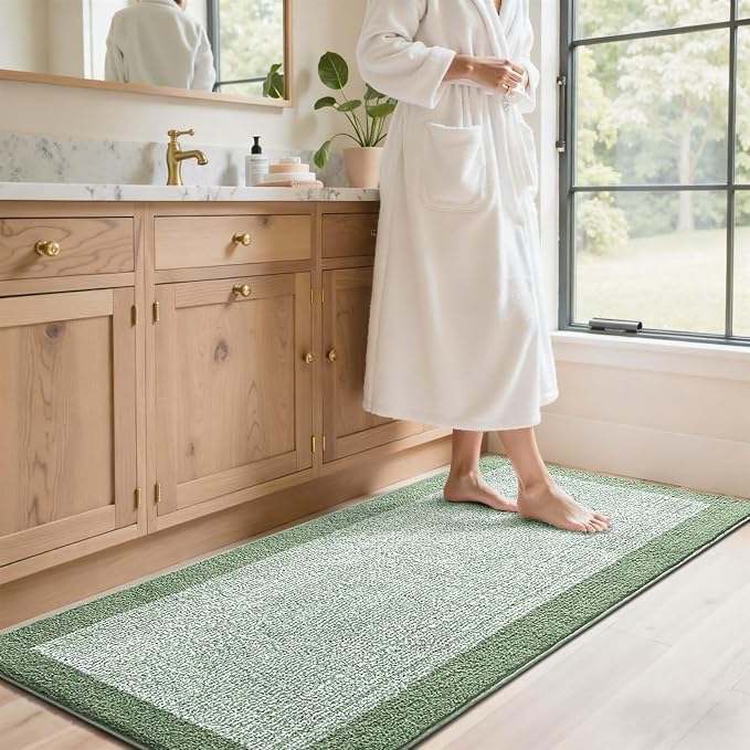 60x24 Long Bathroom Rugs Washable Non Slip, Soft Absorbent Quick Dry Mats - Image 3