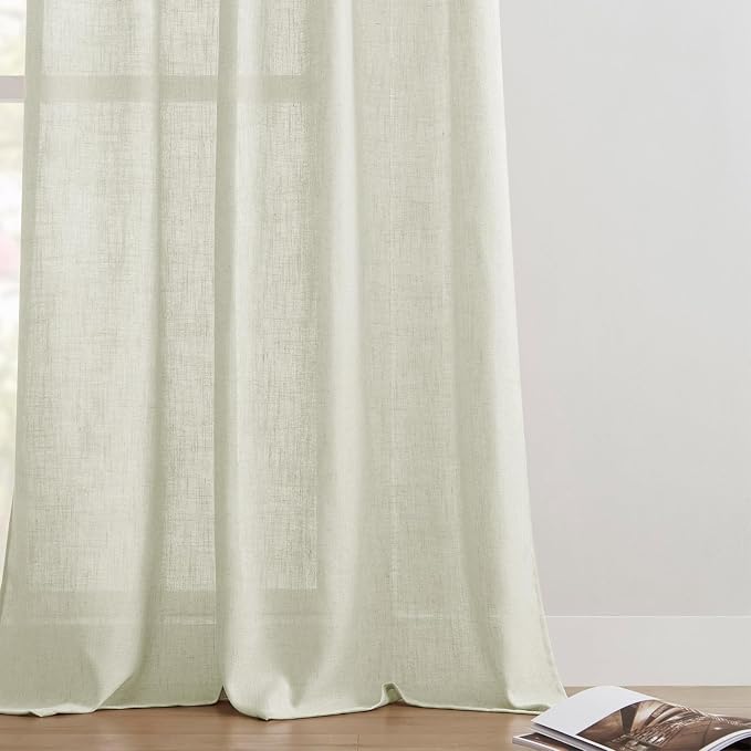 Joydeco Linen Curtains 108 Inch Length 2 Panel Sets, Light Filtering Curtains - Image 7