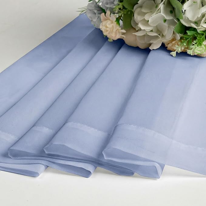 Lecloud Denim Blue Sheer Curtains 63 Inch Length 2 Panels, Light Filtering - Image 9