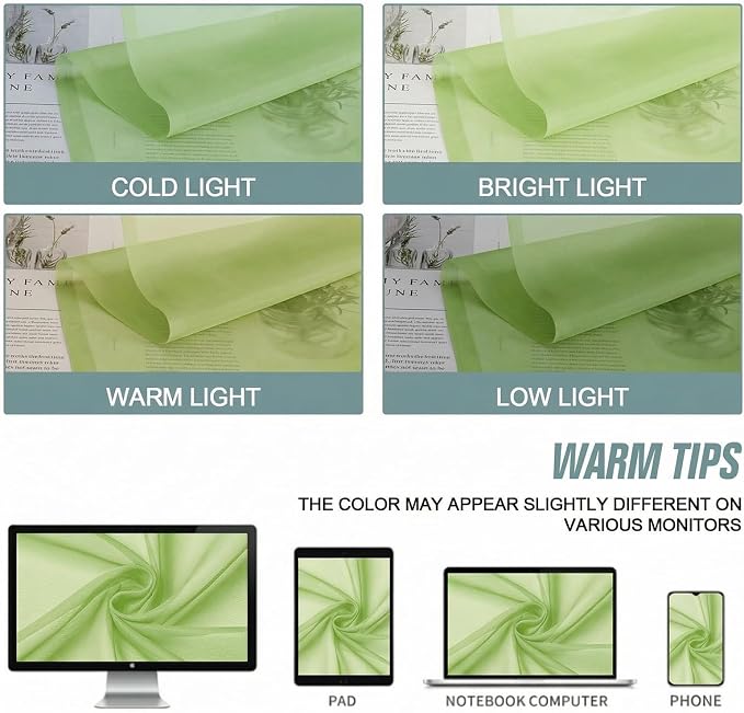 Sheer Curtains 84 Inches Long 2 Panels, Elegant Airy Transparent Light - Image 5