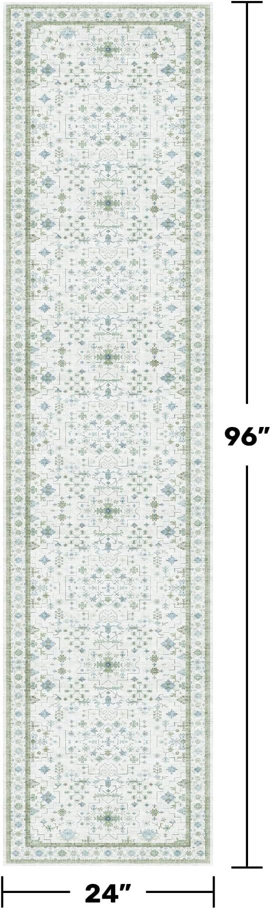 Hazo Haus Washable Oushak 2x8 Bathroom Runner Rug - Image 2