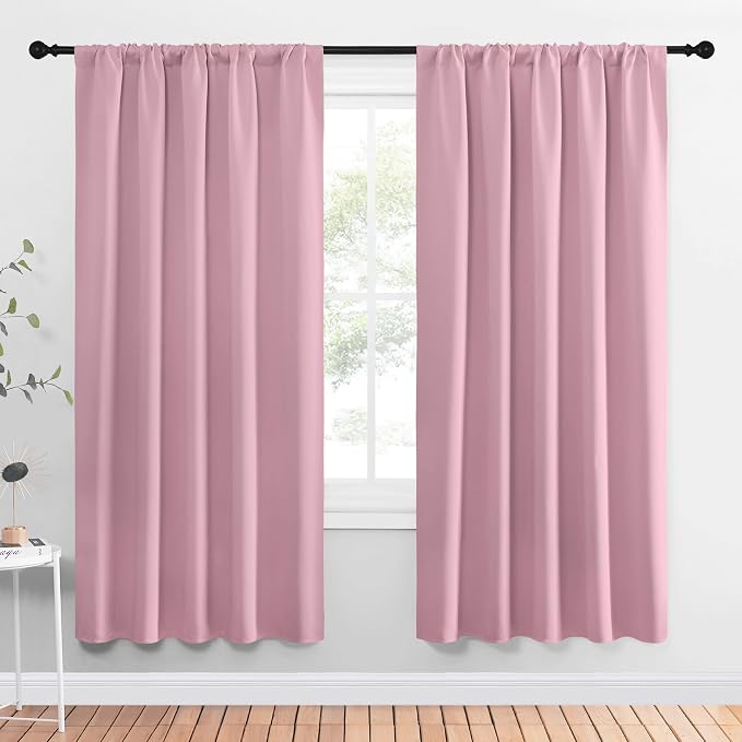 NICETOWN Window Curtains Blackout Drapes, Rouge Pink, 1 Pair, 52 by 72-Inch by NICETOWN