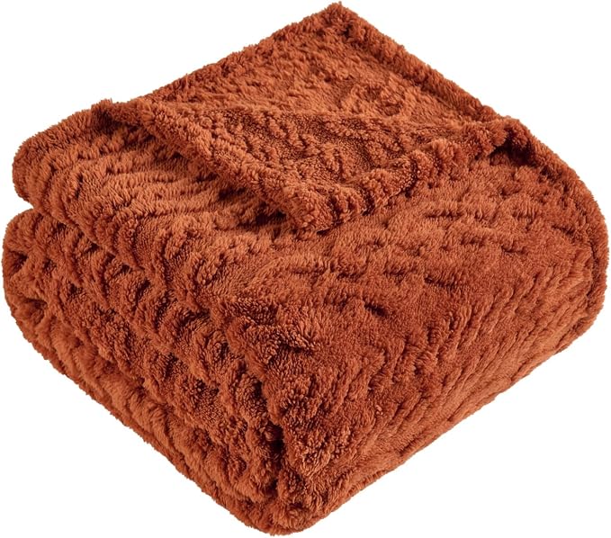 50x70 Inch Rust Throw Blanket - Image 5