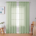 Simplebrand Light Green Sheer Curtains 84 Inches Long 2 Panels, Light Filtering by Simplebrand