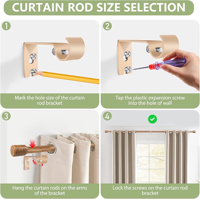 5/8” Diameter Curtain Rods 30-120 Inch, - Image 4