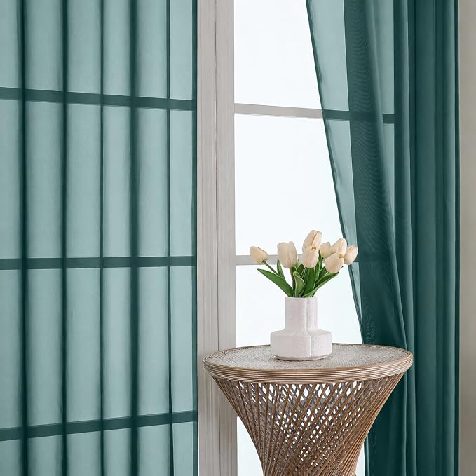 Hunter Green Bedroom Curtains 2 Panel Sets 96 Inch Length, 59 Inch Extra Wide - Image 3