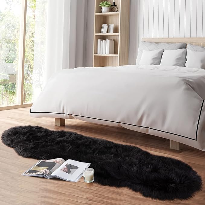 Faux Fur Rug for Bedroom, Fluffy Runner Rugs Soft Sheepskin Rug Sofa Couch Seat - Image 2
