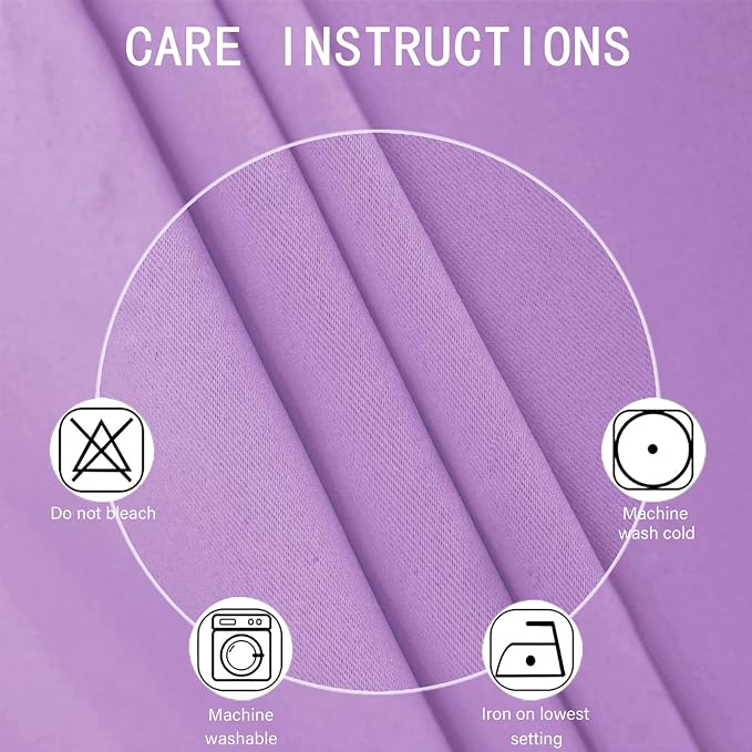 LEMOMO Blackout Curtains 66 x 72 Inch Long Lavender Curtains Set of 2 Panels - Image 4