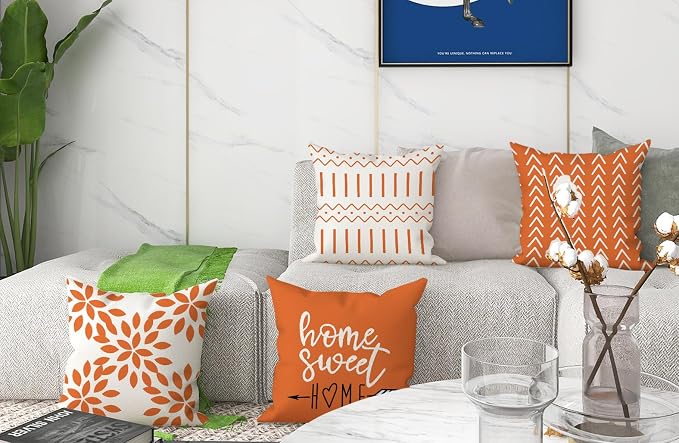 YCOLL Fall Pillow Covers 20x20 Set of 4, Modern Sofa Throw Pillow Cover - Image 2