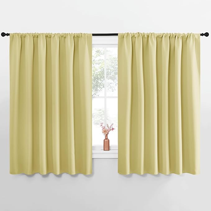 NICETOWN Blackout Curtains for Bedroom, Paler Yellow, 1 Pair, 62 by 63-inch by NICETOWN
