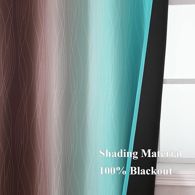 Estelar Textiler Full Room Darkening Gradient Blackout Curtains 96 Inch Length - Image 5