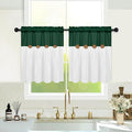 FRAMICS Boho Kitchen Curtains 24 Inch Length, Farmhouse Cotton Linen Tier by FRAMICS