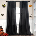 Pitalk Black Linen Curtains 90 Inches Long by Pitalk