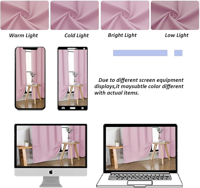 Simplebrand Ava Pink Blackout Curtains - Image 8