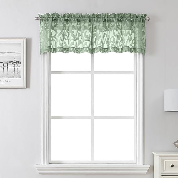 Lecloud Leia Sage Green Sheer Valances by Lecloud