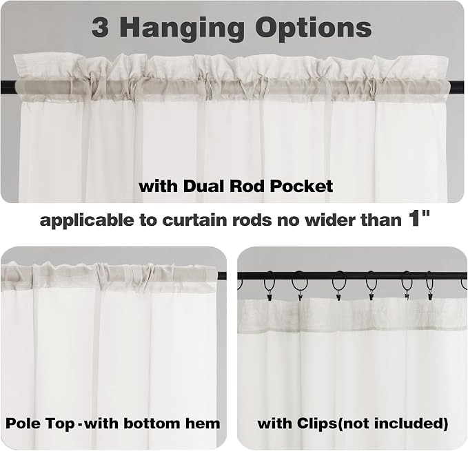 Chyhomenyc Ivory Sheer Curtains 78 Inches Long 2 Panels Set - Image 7