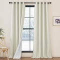 NICETOWN Faux Linen 100% Blackout Living Room Curtains 96 inches Long, W52 x L96 by NICETOWN