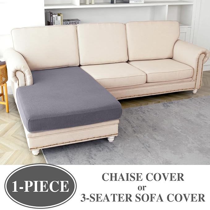 Couch Cushion Cover Chaise Lounge Cover Washable Separate Seat Chaise Couch - Image 2