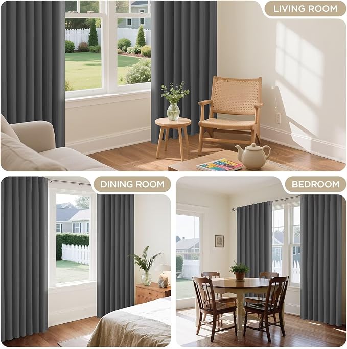 Joydeco Blackout Curtains 96 Inches Long, Thermal Insulated Black Out Curtains - Image 5