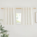 NICETOWN Natural Linen Kitchen Curtains 24 inches Long, Rod Pocket & Back Tab by NICETOWN