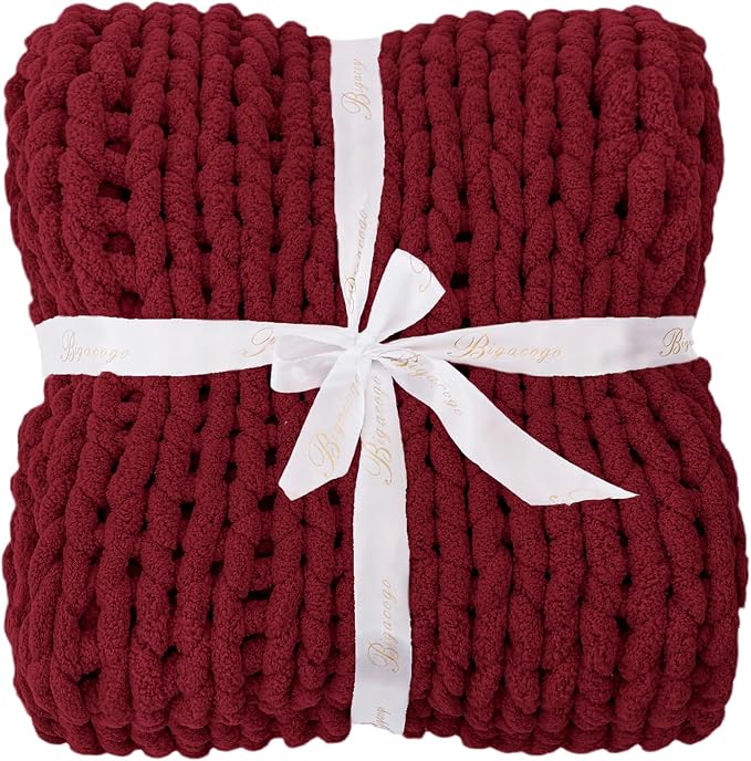 Bigacogo Chunky Knit Throw Blanket - Image 7