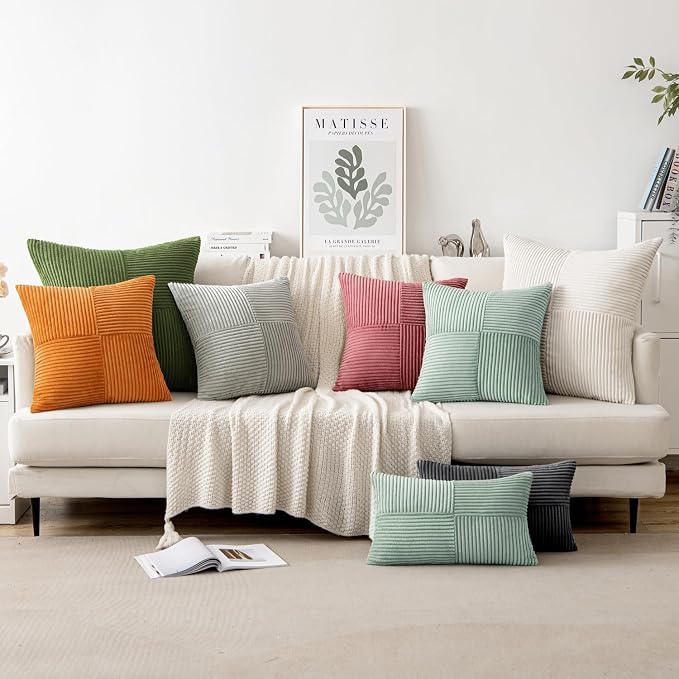MIULEE Greyish Green Decorative Throw Pillow Covers 18x18 Inch - Image 5