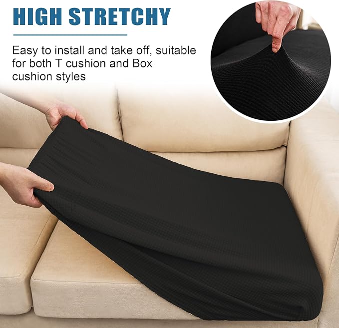 Water Repellent Sofa Cushion Slipcovers, Stretch Spandex Couch Cushion Covers - Image 5
