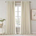 Cream Extra Long 120 Inch Blackout Curtains by Topfinel
