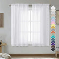OVZME 2 Panels Sheer White Curtains 54 Inches Length Window Treatment by OVZME