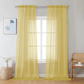Chyhomenyc Mustard Yellow Sheer Curtains 108 Inches Long by Chyhomenyc