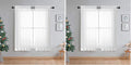 OWENIE Sheer White Curtains Living Room 54 inches Long, Rod Pocket Curtain by OWENIE