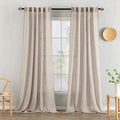 MIULEE Natural Linen Curtains 108 Inches Long 2 Panels by MIULEE