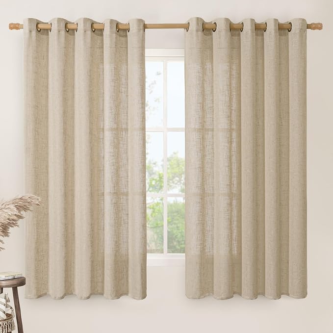 LAMIT Linen Curtains 63 inch Length by LAMIT