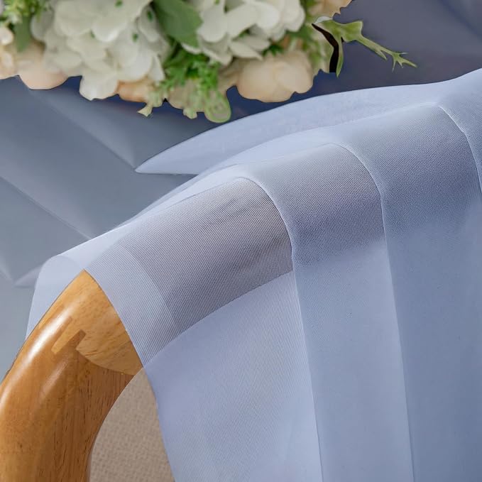 Lecloud Denim Blue Sheer Curtains 78 Inches Long 2 Panels, Airy Light Filtering - Image 8
