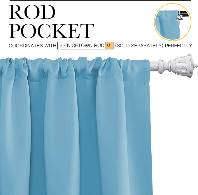 NICETOWN Kitchen Curtains, Short Blackout Curtains & Drapes, Home Decoration - Image 3